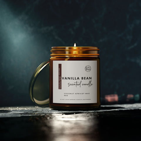 Vanilla Bean Scented Candles | Coconut Apricot Wax (4oz, 9oz)