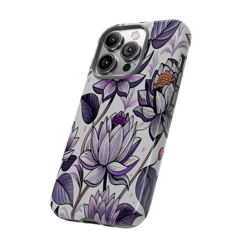 Purple Lotus Tough Case for Most Phones - Stylish & Durable