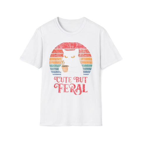 Black Cat Unisex Tee - Cute but Feral