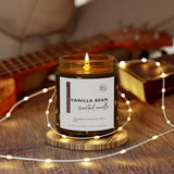 Vanilla Bean Scented Candles | Coconut Apricot Wax (4oz, 9oz)