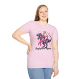 Support Squad T-Rex & Cat Breast Cancer Awareness T-Shirt