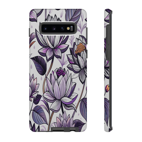 Purple Lotus Tough Case for Most Phones - Stylish & Durable