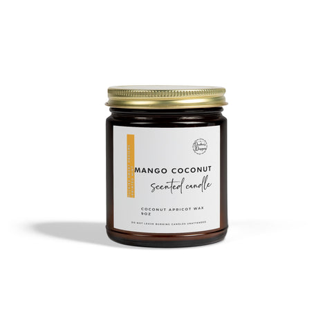 Mango Coconut Scented Candles | Coconut Apricot Wax (4oz, 9oz)