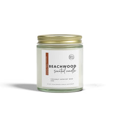 Scented Candle - Beachwood Aroma | Coconut Apricot Wax (4oz, 9oz)