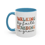 Inspirational Coffee Mug - Romans 5:2-3 Walking by Faith, Standing in Grace