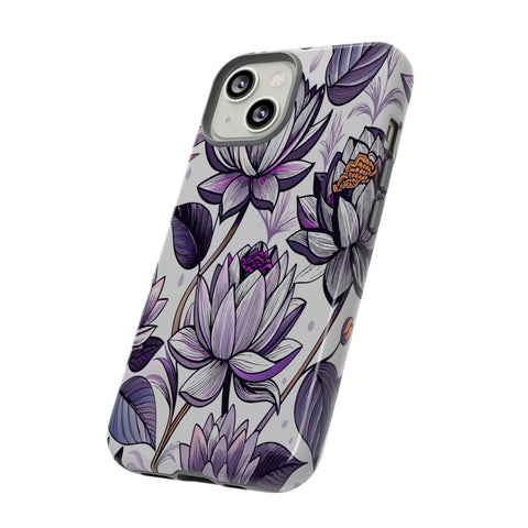 Purple Lotus Tough Case for Most Phones - Stylish & Durable