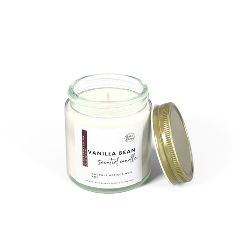 Vanilla Bean Scented Candles | Coconut Apricot Wax (4oz, 9oz)