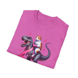 Support Squad T-Rex & Cat Breast Cancer Awareness T-Shirt