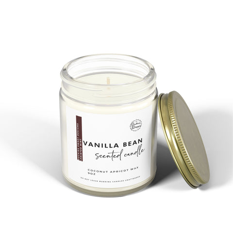 Vanilla Bean Scented Candles | Coconut Apricot Wax (4oz, 9oz)