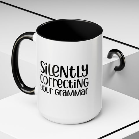 Mug Silently Correcting Your Grammar