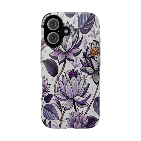 Purple Lotus Tough Case for Most Phones - Stylish & Durable