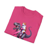 Support Squad T-Rex & Cat Breast Cancer Awareness T-Shirt