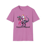 Support Squad T-Rex & Cat Breast Cancer Awareness T-Shirt