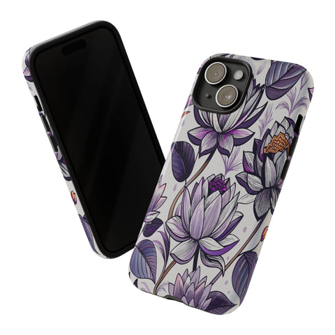 Purple Lotus Tough Case for Most Phones - Stylish & Durable