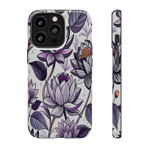 Purple Lotus Tough Case for Most Phones - Stylish & Durable