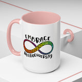 Embrace Neurodiversity Accent Coffee Mug - Colorful Design for Awareness