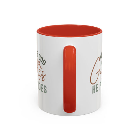 Inspirational Accent Coffee Mug - Where God Guides He Provides - Perfect for Gift Giving and Daily Motivation