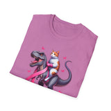 Support Squad T-Rex & Cat Breast Cancer Awareness T-Shirt