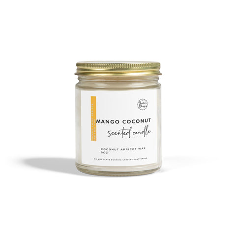 Mango Coconut Scented Candles | Coconut Apricot Wax (4oz, 9oz)