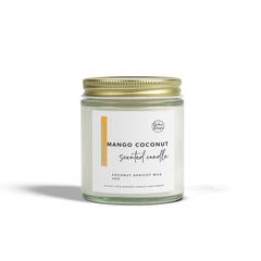 Mango Coconut Scented Candles | Coconut Apricot Wax (4oz, 9oz)