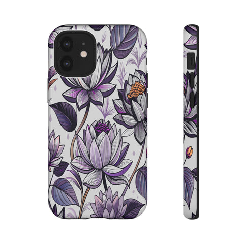 Purple Lotus Tough Case for Most Phones - Stylish & Durable