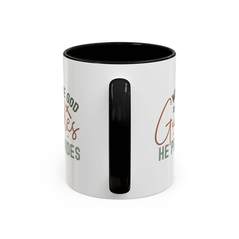 Inspirational Accent Coffee Mug - Where God Guides He Provides - Perfect for Gift Giving and Daily Motivation