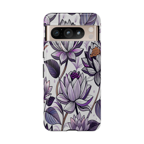 Purple Lotus Tough Case for Most Phones - Stylish & Durable