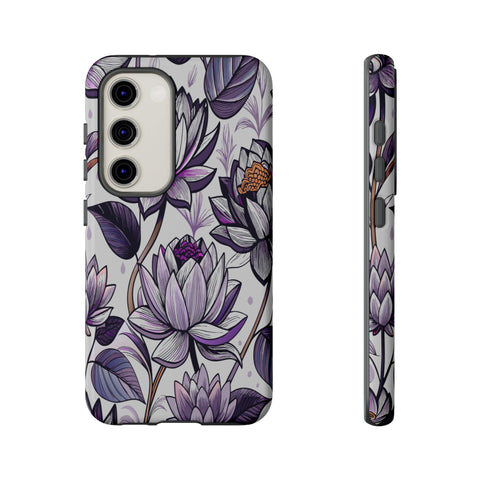 Purple Lotus Tough Case for Most Phones - Stylish & Durable