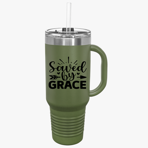 Insulated Travel Mug - Saved by Grace, 40oz