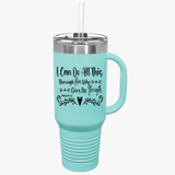 Motivational Insulated Travel Mug Philippians 4:13 - 40oz 'I Can Do All This'