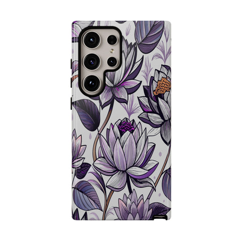 Purple Lotus Tough Case for Most Phones - Stylish & Durable