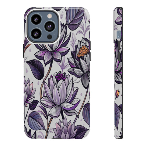 Purple Lotus Tough Case for Most Phones - Stylish & Durable