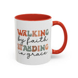 Inspirational Coffee Mug - Romans 5:2-3 Walking by Faith, Standing in Grace