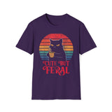 Black Cat Unisex Tee - Cute but Feral