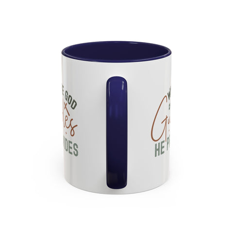 Inspirational Accent Coffee Mug - Where God Guides He Provides - Perfect for Gift Giving and Daily Motivation