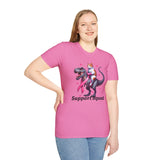 Support Squad T-Rex & Cat Breast Cancer Awareness T-Shirt