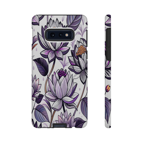 Purple Lotus Tough Case for Most Phones - Stylish & Durable