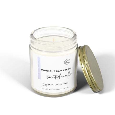 Midnight Blackberry Scented Candle |  Coconut Apricot Wax (4oz, 9oz)