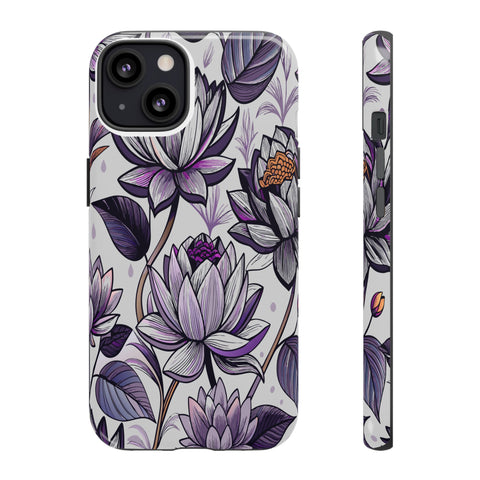 Purple Lotus Tough Case for Most Phones - Stylish & Durable