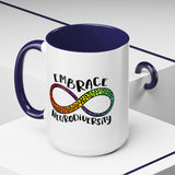 Embrace Neurodiversity Accent Coffee Mug - Colorful Design for Awareness