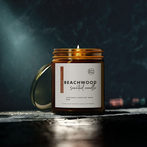 Scented Candle - Beachwood Aroma | Coconut Apricot Wax (4oz, 9oz)