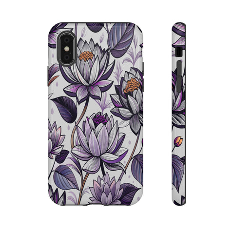 Purple Lotus Tough Case for Most Phones - Stylish & Durable