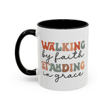 Inspirational Coffee Mug - Romans 5:2-3 Walking by Faith, Standing in Grace