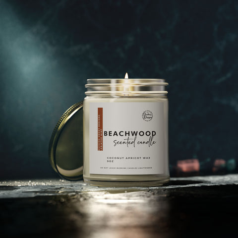 Scented Candle - Beachwood Aroma | Coconut Apricot Wax (4oz, 9oz)