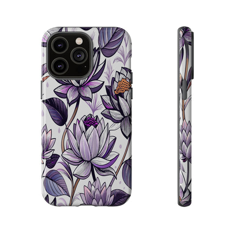 Purple Lotus Tough Case for Most Phones - Stylish & Durable