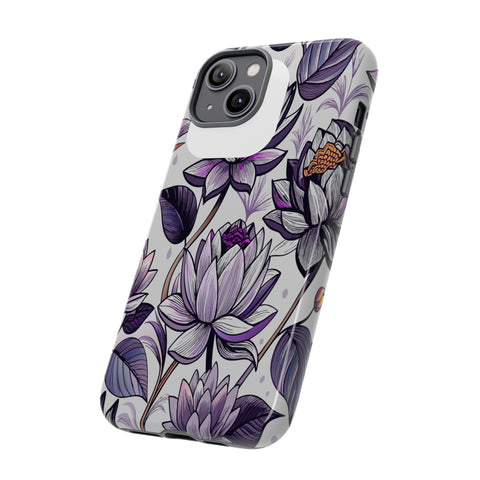 Purple Lotus Tough Case for Most Phones - Stylish & Durable