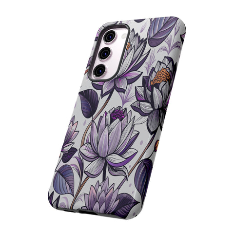 Purple Lotus Tough Case for Most Phones - Stylish & Durable