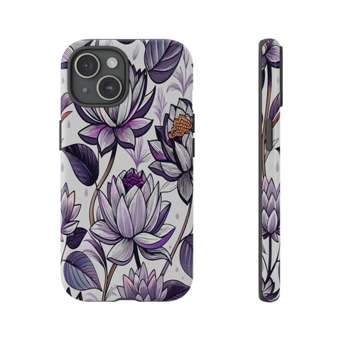 Purple Lotus Tough Case for Most Phones - Stylish & Durable