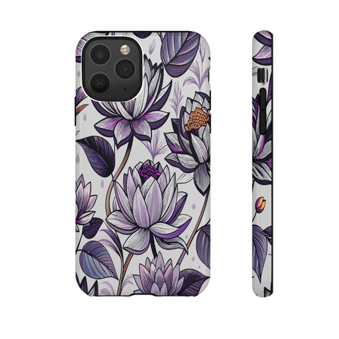 Purple Lotus Tough Case for Most Phones - Stylish & Durable