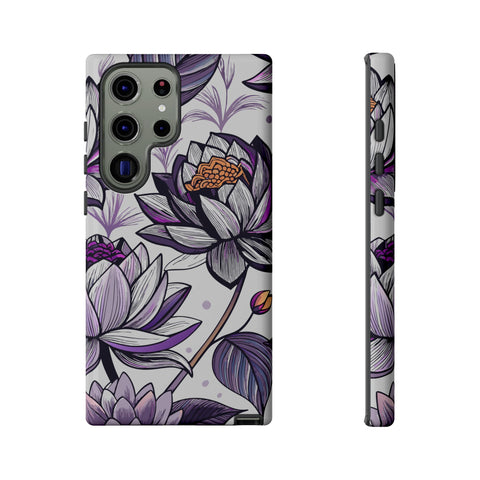 Purple Lotus Tough Case for Most Phones - Stylish & Durable